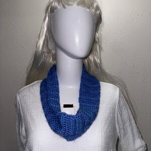 Vibrant Blue Knit Infinity Scarf